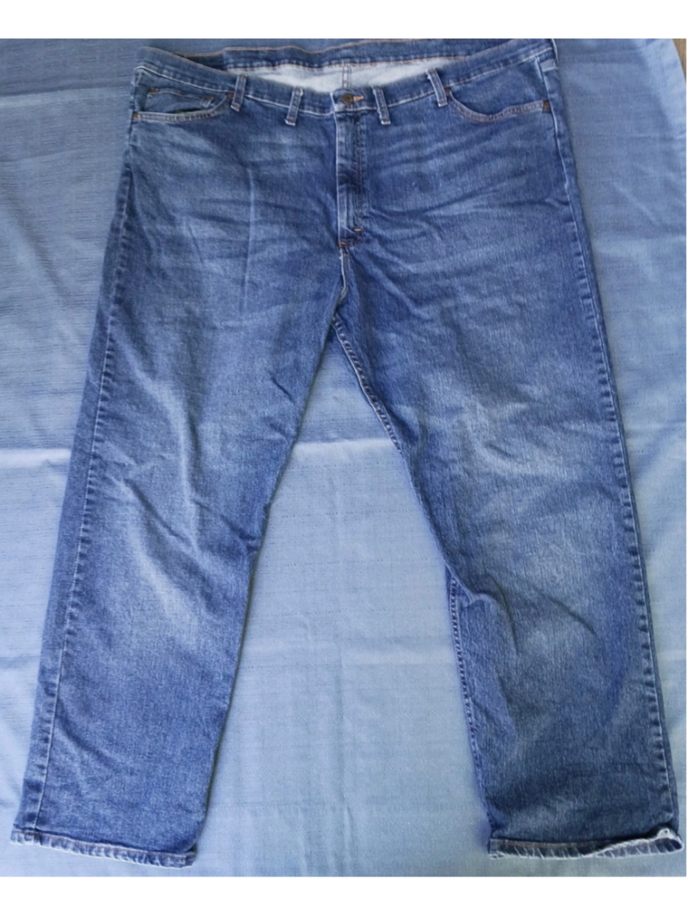 Wrangler Men's Relaxed Fit Jeans Dark Blue Wash 48x30 Cotton Blend